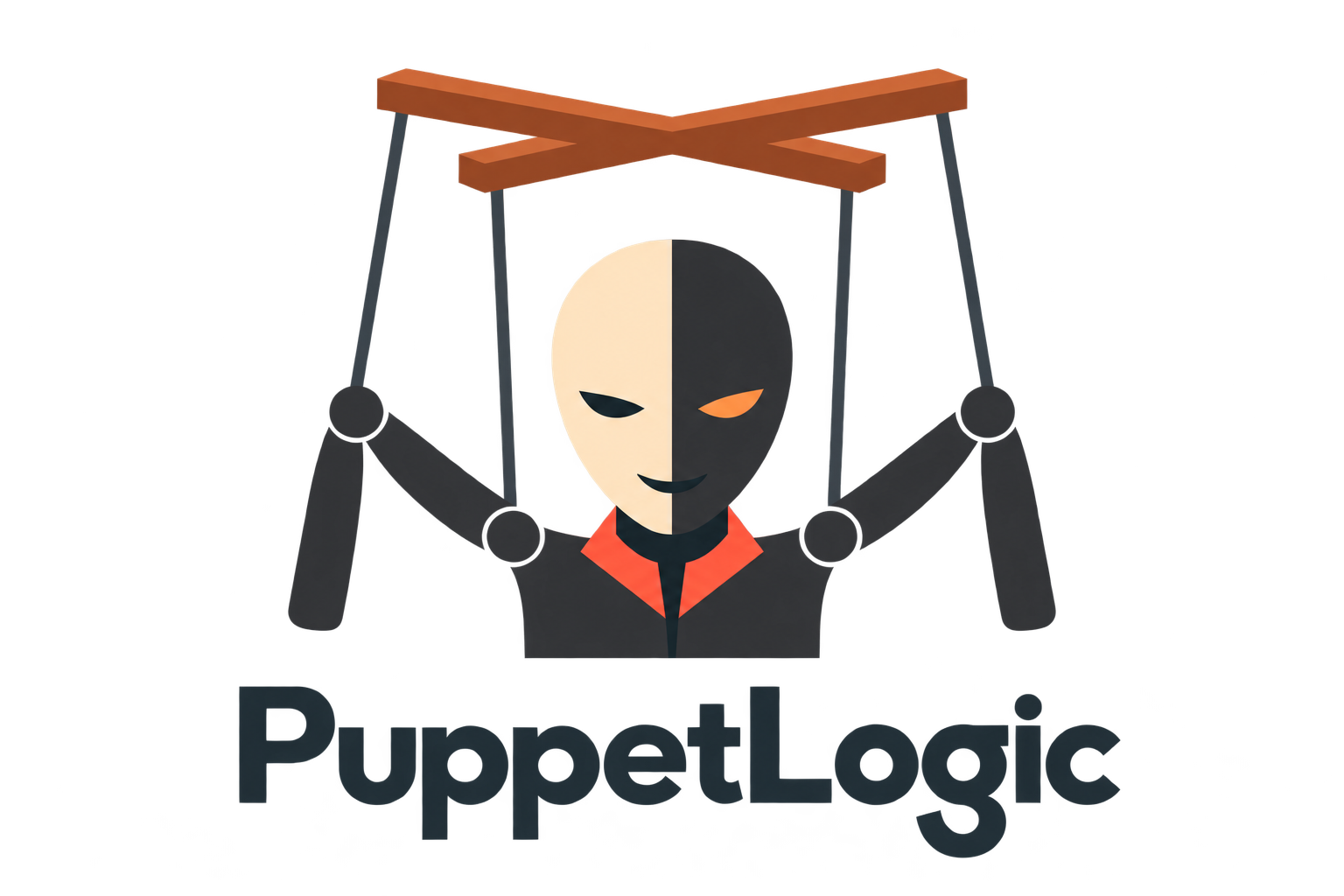 PuppetLogic: a puppet emblem with four strings and a two-tone face